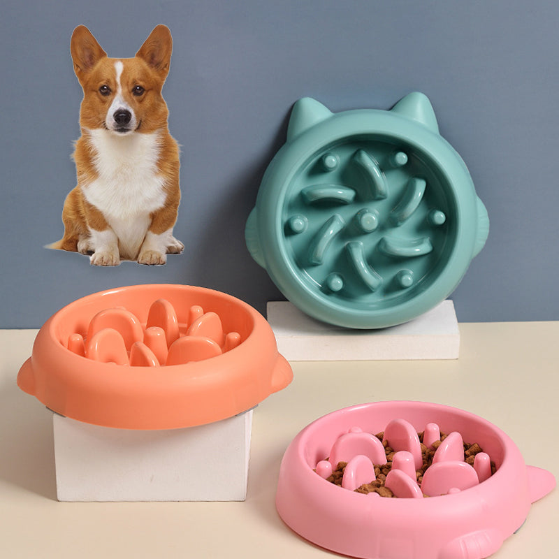 Slow Feeder Dog Bowl - Anti-Gulping Pet Food Dish